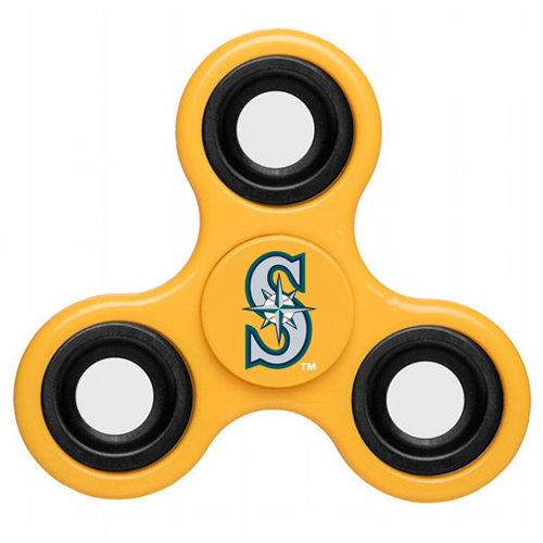 MLB Seattle Mariners 3 Way Fidget Spinner D42 - Yellow - Click Image to Close